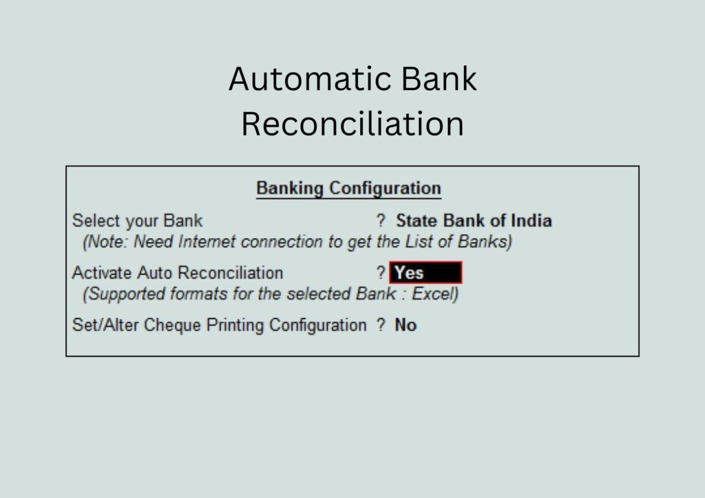 How to set up Automatic Bank Reconciliation in Tally?